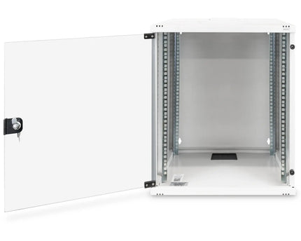 12U wandkast, SOHO, ongemonteerd 540x400x595mm, volledig glazen voordeur, grijs - Networkdiscount.com
