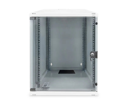 12U wandkast, SOHO, ongemonteerd 540x400x595mm, volledig glazen voordeur, grijs - Networkdiscount.com