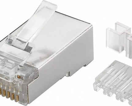 CAT6a Connector met hulpstuk RJ45 - STP 10 stuks voor soepele en stugge kabel - Networkdiscount.com