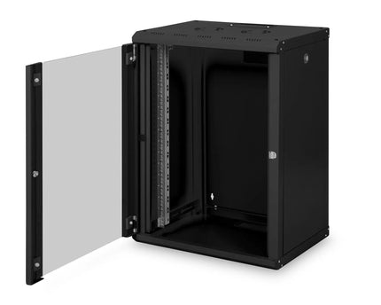 16U wandmontagekast, Uniek 820x600x450 mm, kleur zwart (RAL 9005) - Networkdiscount.com