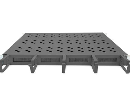 19 Inch 1U legbord vaste inbouw voor 600 mm diepe kasten incl. kabelmanagement, zwart - Networkdiscount.com