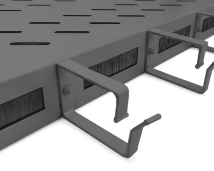 19 Inch 1U legbord vaste inbouw voor 600 mm diepe kasten incl. kabelmanagement, zwart - Networkdiscount.com