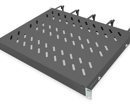 19 Inch 1U legbord vaste inbouw voor 600 mm diepe kasten incl. kabelmanagement, zwart - Networkdiscount.com