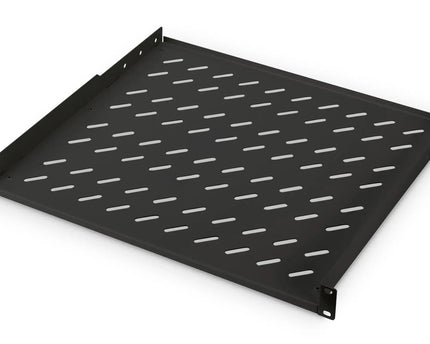 19 Inch 1U legbord voor rekken vanaf 600 mm diepte 44x482x400 mm, tot 15 kg, zwart (RAL 9005) - Networkdiscount.com