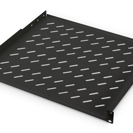 19 Inch 1U legbord voor rekken vanaf 600 mm diepte 44x482x400 mm, tot 15 kg, zwart (RAL 9005) - Networkdiscount.com