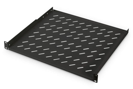 19 Inch 1U legbord voor rekken vanaf 600 mm diepte 44x482x400 mm, tot 15 kg, zwart (RAL 9005) - Networkdiscount.com