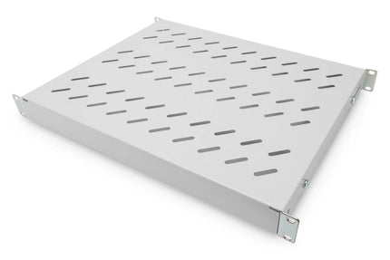 19 Inch 1U vaste plank voor 600 mm diepe rekken 44x483x358 mm, verstelbaar 350 - 550 mm diepte, grijs - Networkdiscount.com