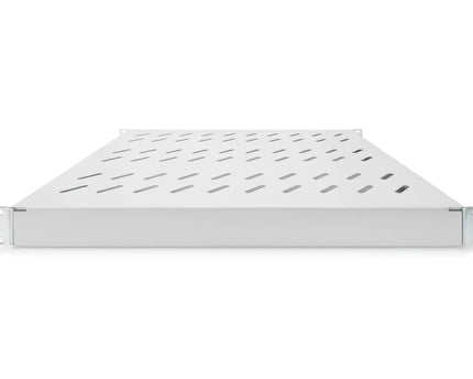 19 Inch 1U vaste plank voor 600 mm diepe rekken 44x483x358 mm, verstelbaar 350 - 550 mm diepte, grijs - Networkdiscount.com
