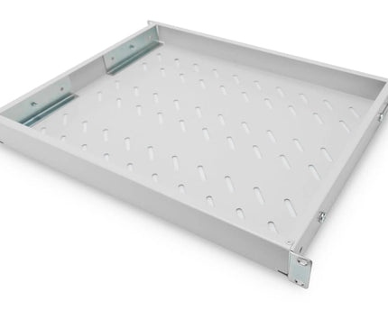19 Inch 1U vaste plank voor 600 mm diepe rekken 44x483x358 mm, verstelbaar 350 - 550 mm diepte, grijs - Networkdiscount.com