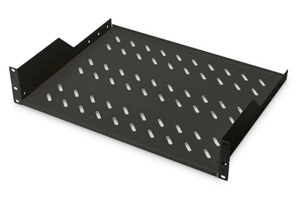 19 inch 2U legbord voor rekken vanaf 450 mm diepte 88,5x483x352 mm, tot 25 kg, zwart (RAL 9005) - Networkdiscount.com