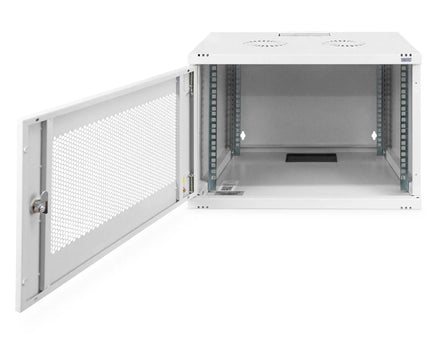 7U wandkast, SOHO, ongemonteerd 540x400x370 mm, geperforeerde frontdeur, grijs - Networkdiscount.com