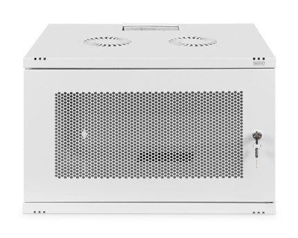 7U wandkast, SOHO, ongemonteerd 540x400x370 mm, geperforeerde frontdeur, grijs - Networkdiscount.com