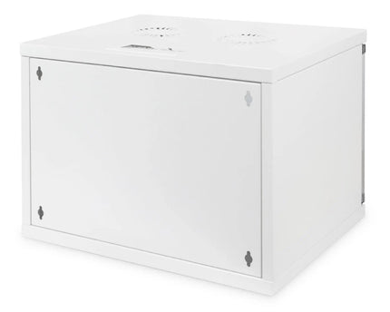 7U wandkast, SOHO, ongemonteerd 540x400x370 mm, volledig glazen voordeur, grijs - Networkdiscount.com