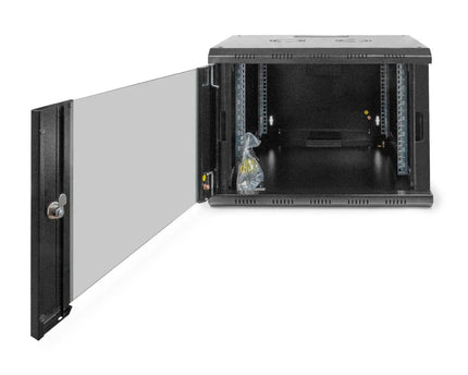 7U wandkast, Uniek 600x600x420 mm, kleur zwart (RAL 9005) - Networkdiscount.com