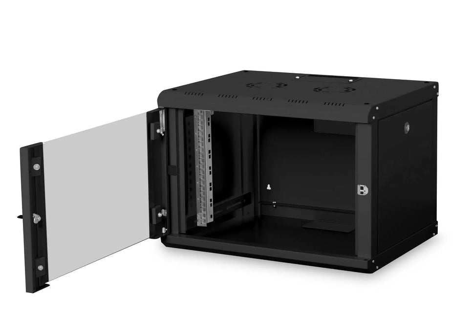 7U wandmontagekast, Uniek 420x600x450 mm, kleur zwart (RAL 9005) - Networkdiscount.com