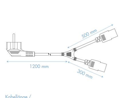 Y-stroomkabel CEE7/7 2x C13 1.5 M