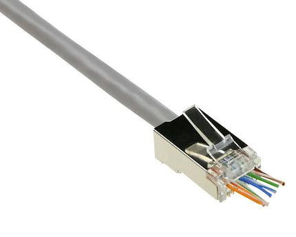 Doorsteek CAT6a Connector RJ45 - STP 10 stuks voor soepele en stugge kabel