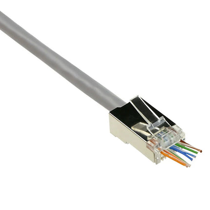 Doorsteek CAT6a Connector RJ45 - STP 10 stuks voor soepele en stugge kabel