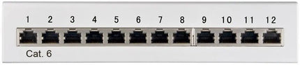 CAT 6 Mini/Desktop Patch Panel 12 Poorts grijs - Networkdiscount.com