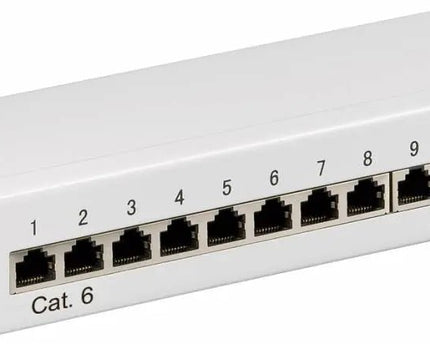 CAT 6 Mini/Desktop Patch Panel 12 Poorts grijs - Networkdiscount.com