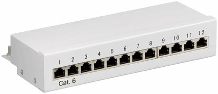 CAT 6 Mini/Desktop Patch Panel 12 Poorts grijs - Networkdiscount.com