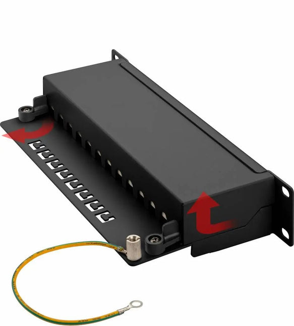 CAT 6a 10 inch patch panel 12 poorts - Networkdiscount.com