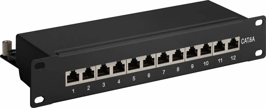 CAT 6a 10 inch patch panel 12 poorts - Networkdiscount.com
