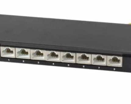 Cat 6a Patchpanel slim 8 poorts 0.5U zwart - Networkdiscount.com