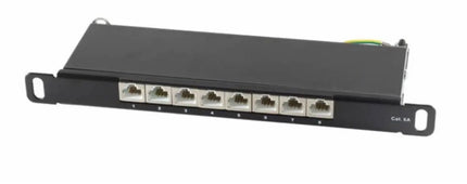 Cat 6a Patchpanel slim 8 poorts 0.5U zwart - Networkdiscount.com