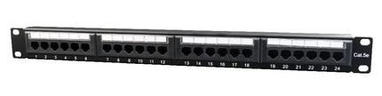 CAT5e 24 poorts patchpanel met backbar - Networkdiscount.com