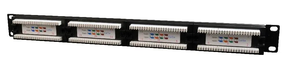 CAT5e 24 poorts patchpanel met backbar - Networkdiscount.com