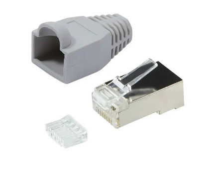 CAT6 Connector met tule RJ45 - STP 100 stuks voor soepele kabel - Networkdiscount.com