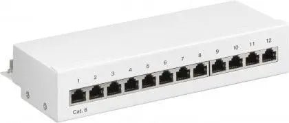 CAT6 Mini/Desktop Patch Panel 12 poorts wit - Networkdiscount.com