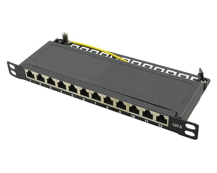 CAT6 patch panel 12 - poorts STP 0,5U zwart - Networkdiscount.com
