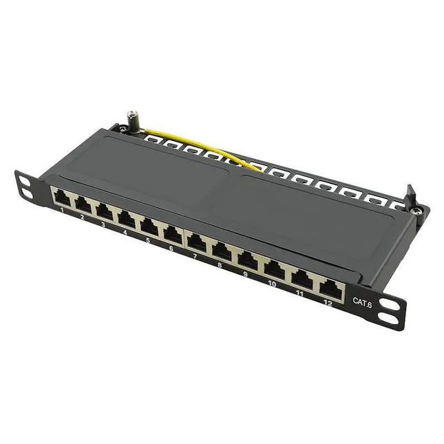 CAT6 patch panel 12 - poorts STP 0,5U zwart - Networkdiscount.com