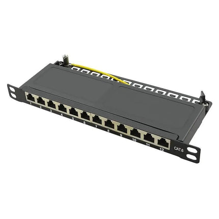 CAT6 patch panel 12 - poorts STP 0,5U zwart - Networkdiscount.com