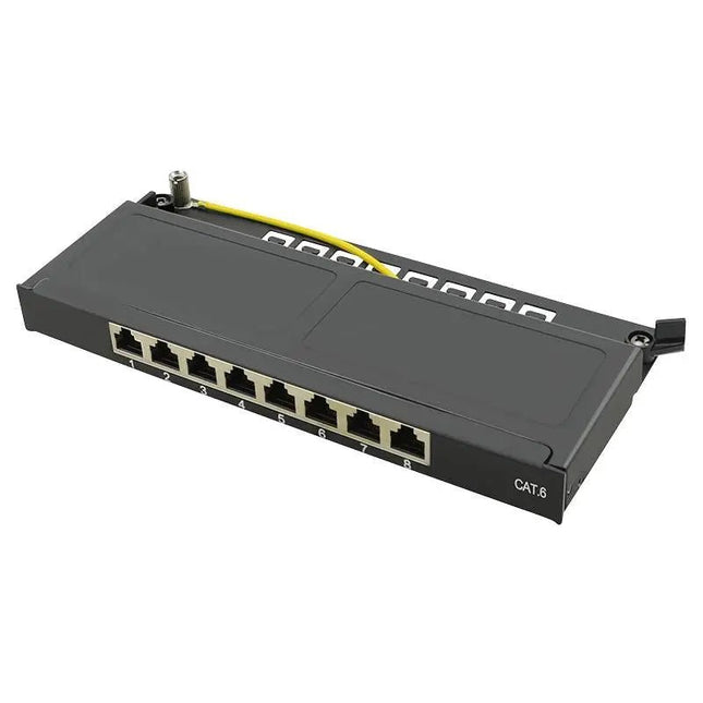 CAT6 patch panel 8 - poorts STP 0,5U zwart - Networkdiscount.com