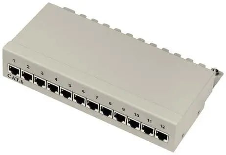 Cat6A 12 - poorts patchpaneel RAL 7035 - Networkdiscount.com