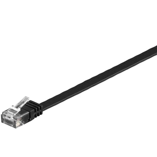 Cat6a 2 M platte UTP kabel zwart - Networkdiscount.com