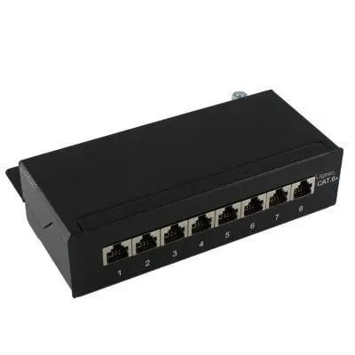 Cat6A 8 - poorts patchpaneel RAL 9005 - Networkdiscount.com