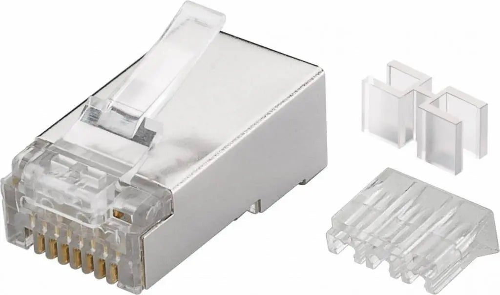 CAT6a Connector met hulpstuk RJ45 - STP 10 stuks voor soepele en stugge kabel - Networkdiscount.com