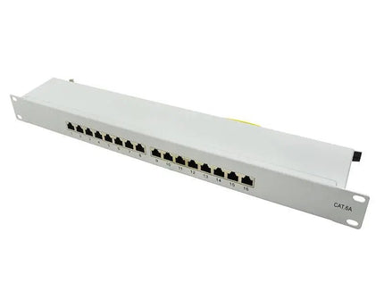 CAT6a patch panel 16 - poorts STP 1U grijs - Networkdiscount.com