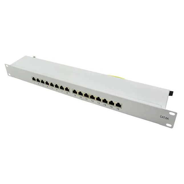 CAT6a patch panel 16 - poorts STP 1U grijs - Networkdiscount.com