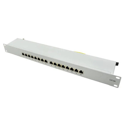 CAT6a patch panel 16 - poorts STP 1U grijs - Networkdiscount.com