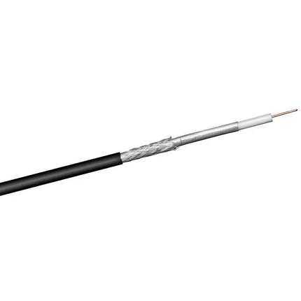Coax buitenkabel dubbel afgeschermd 100 dB op rol van 100 m zwart - Networkdiscount.com