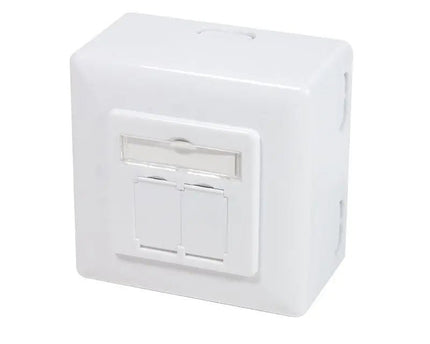 Combi Inbouw + opbouwdoos CAT6 2x RJ45 afgeschermd LSA - Networkdiscount.com