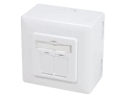 Combi Inbouw + opbouwdoos CAT6a 2x RJ45 RAL9003 - Networkdiscount.com