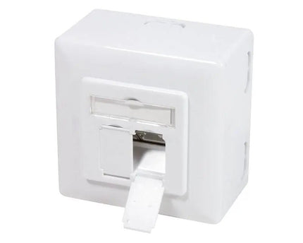 Combi Inbouw + opbouwdoos CAT6a 2x RJ45 RAL9003 - Networkdiscount.com