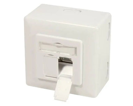 Combi Inbouw + opbouwdoos CAT6a 2x RJ45 RAL9010 - Networkdiscount.com