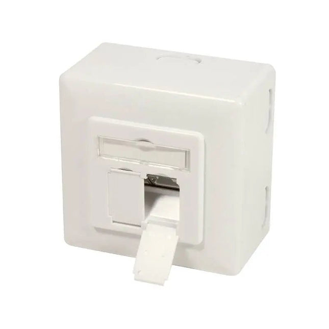 Combi Inbouw + opbouwdoos CAT6a 2x RJ45 RAL9010 - Networkdiscount.com
